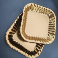 Conteneur à gâteau doré carré jetable personnalisé pour animaux de compagnie, haute transparence