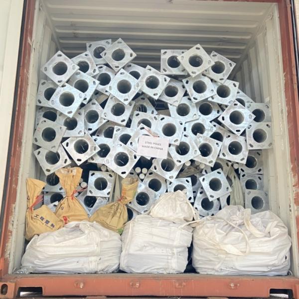 20FT 25FT Railway Steel Lighting Pole Round Galvanized Lamp Post