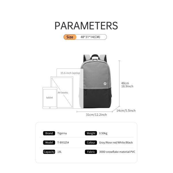 300D Snowflake PVC Travel Laptop Backpack Waterproof 15.6 Inches Light Weight Casual