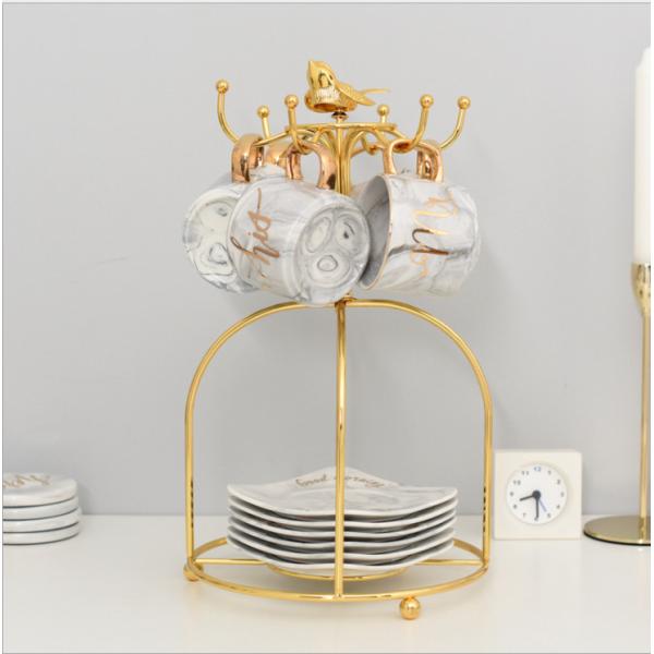 Handmade Iron Six Hooks Coffee Mug Stand Holder