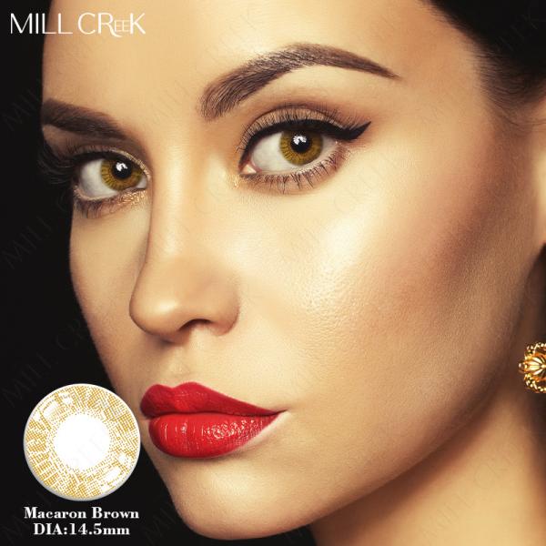 Three Tone Opaque Colored Contacts Sandy Brown Lens Non Prescription