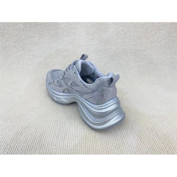 Women white thick soled with rhine-drill breathable mesh sneakers in summer