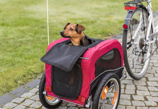 Dog Bike Trailer, Folding Pet Dog Trailer Cart for Bicycle, Bike Cargo Wagon Carrier w/Universal Hitch & 20 Wheel