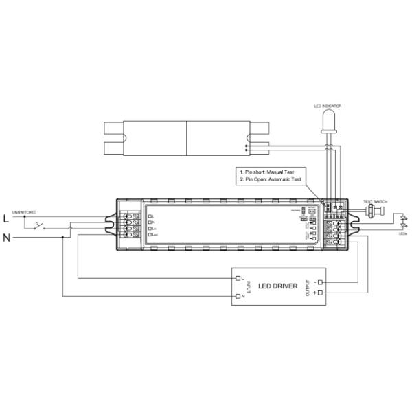 5 Years Warranty 4W 3-hour LED Emergency Driver With LiFePO4 Battery 20-60Vdc Output For LED Batten