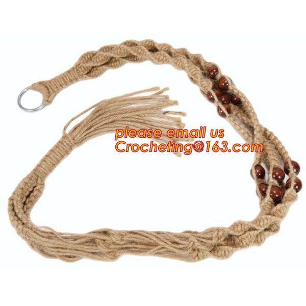 COTTON ROPE BRAIDED FLOWER POTS HOLDER, DECORATIVE MACRAME PLANT HANGERS, HOUSEHOLD ARTICLES