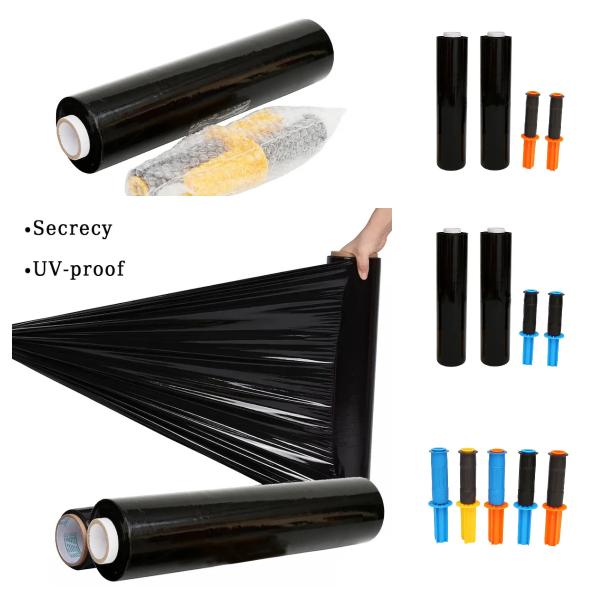 Black LLDPE Pallet Stretch Wrap Film 30cm 60cm