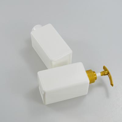450ml HDPE Square Bottle for Shampoo and Lotion Square Plastic Shampoo Pump Bottle