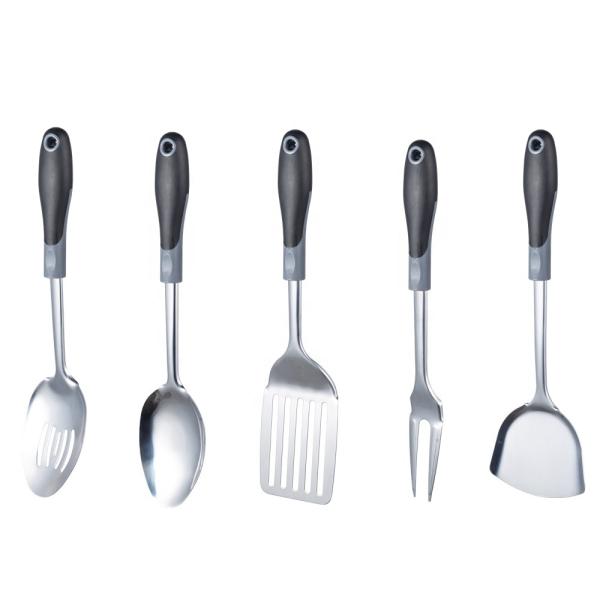 Customized Stainless Steel Kitchen Cooking Utensils Set with Turner and Ladle Spoon