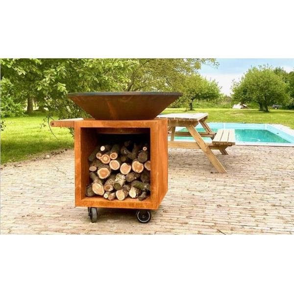 Backyard Commercial Charcoal Grill Barbecue Corten Metal BBQ Grill Fire Table