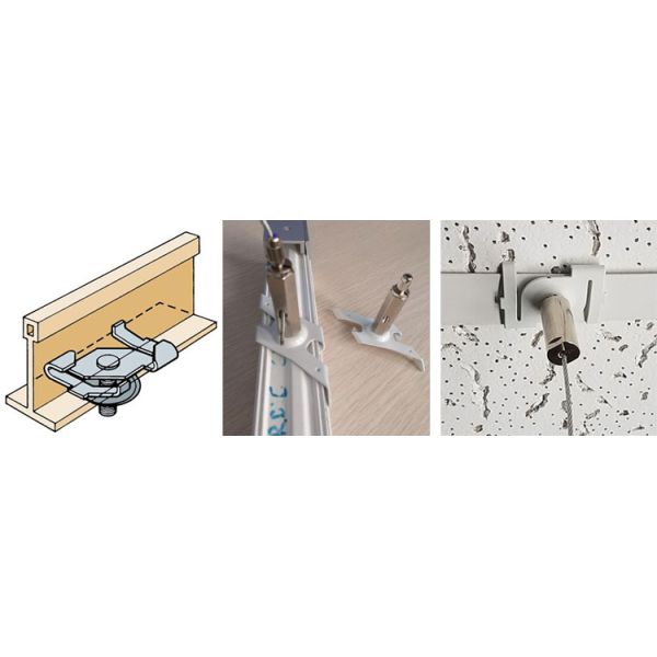 Oblong T-Bar Clips,white Suspended Ceiling Clip, T Bar Clips for Use for Attaching Track Lighting Power Track to Drop Ceiling