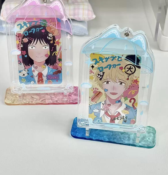 Photocards Water Ripple Pattern Base Acrylic Display Stands For Badges And Acrylic Blocks