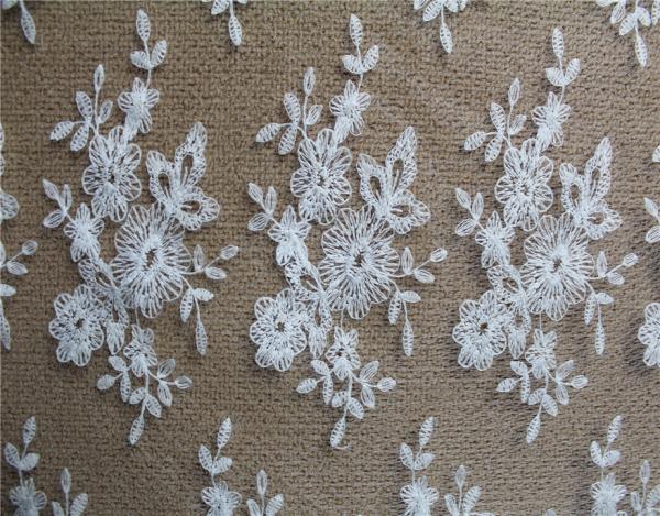 Diamond Mesh based Crown Style Embroidery Lace Fabric Crown for Women's Clothes