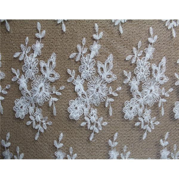 Diamond Mesh based Crown Style Embroidery Lace Fabric Crown for Women's Clothes
