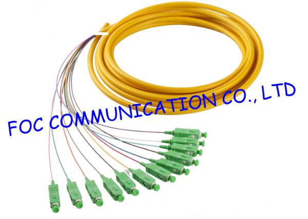 SC / APC Fiber Optic Pigtail Corning Fiber SM Hytrel Low Insertion Loss ODF