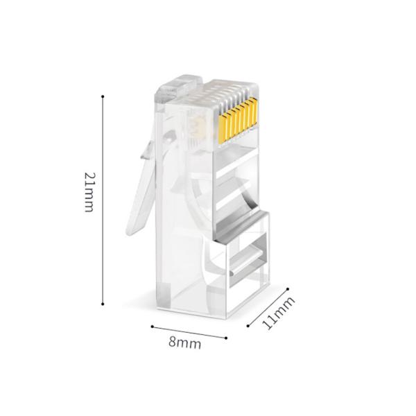 Ethernet Cat5 Cat6 8P8C RJ45 Connector Male UTP Unshielded Toolless Crystal Head Modular Plug