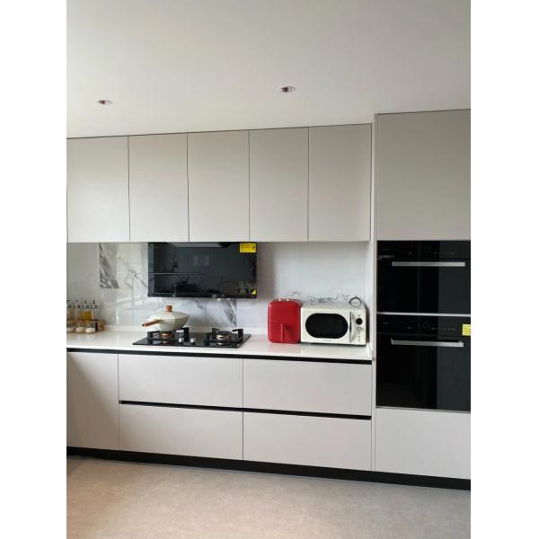 Chinese MDF Modern Flat Panel Melamine Wooden Kitchen Cabinet Furniture