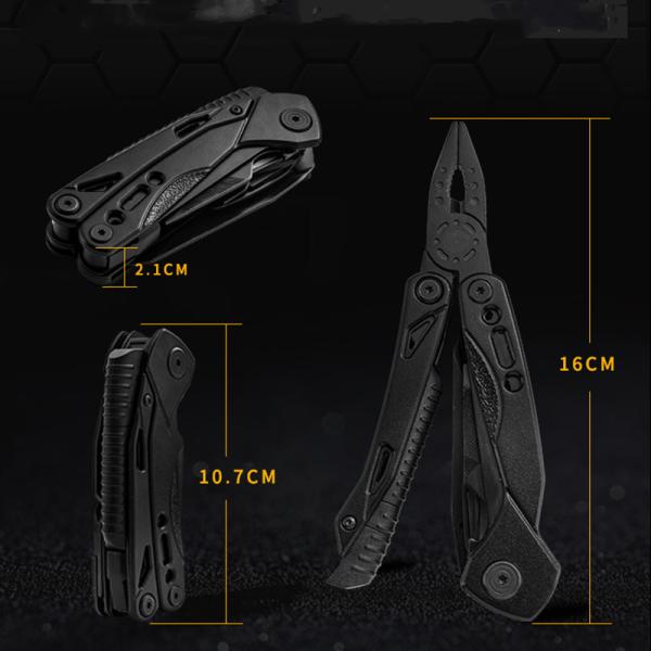 Multifunctional Combination Cutting Plier Black Stainless Steel