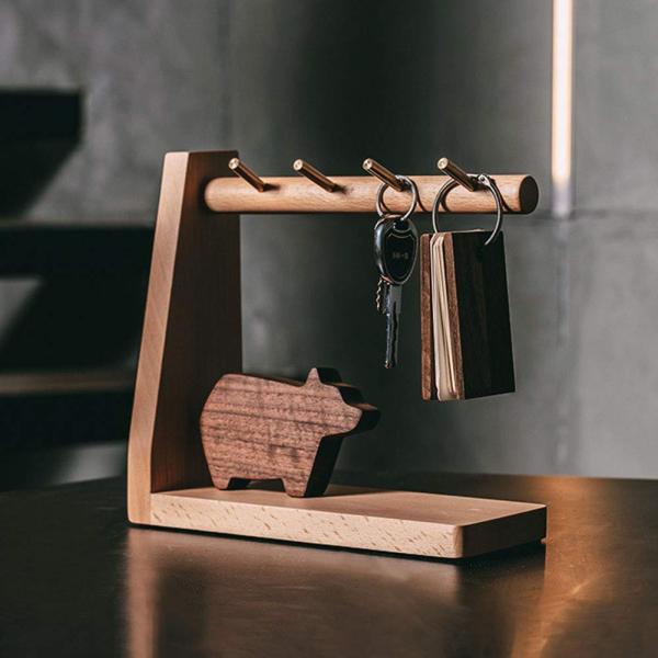 Creative decoration solid wood key holder Key Plate Perfume Tray valet tray Jewelry Dishes Wood Watch Organizer Storage Tray