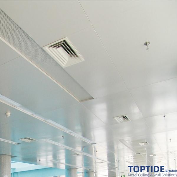 Waterproof And Fireproof  Plain Decorative Clip In 800×800 Aluminum Ceiling Sheets