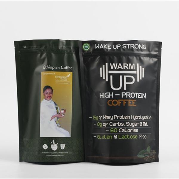 Biodegradable Stand Up Coffee Pouches Slimming Matcha Green Tea Bags Gravure Printing