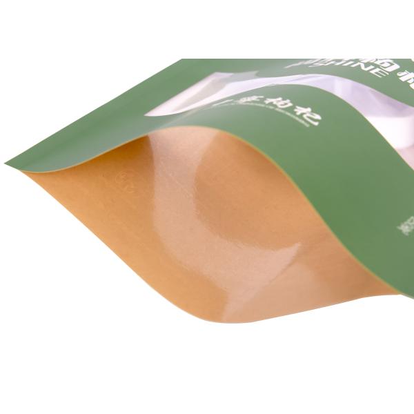 Stand Up Pouch With Window , 19 Thread Thick Food Grade Resealable Plastic Bags