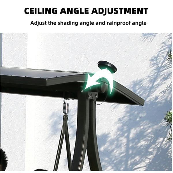 Aluminum Frame Rattan 3 Person Metal Outdoor Swing With Canopy