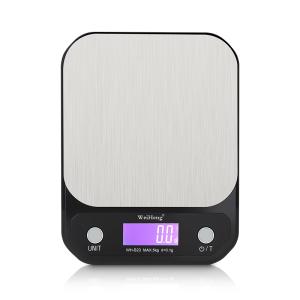 Balanza digital de cocina de 3 kg y 0,1 g en acero inoxidable negro para