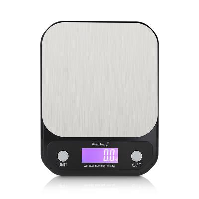 Convenient and Durable WeiHeng WH-B23 Digital Food Scale 0.1g Stainless Steel with 10 kg Maximum Weight Recommendation