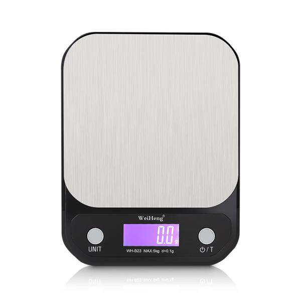 Convenient and Durable WeiHeng WH-B23 Digital Food Scale 0.1g Stainless Steel with 10 kg Maximum Weight Recommendation