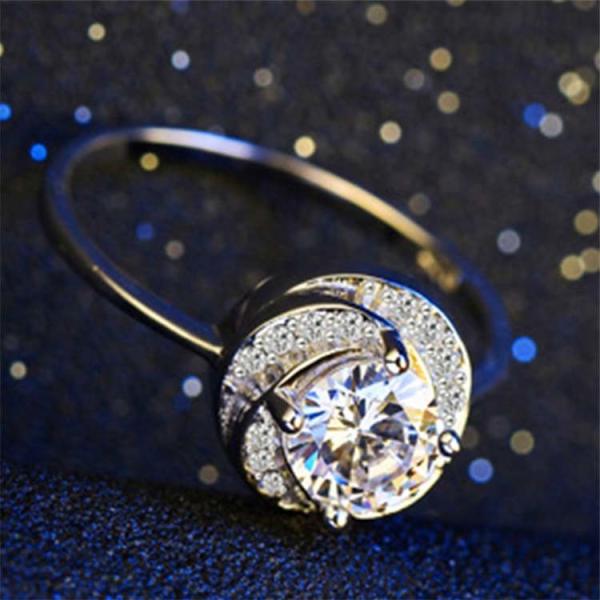 Sterling Silver Clear Cubic Zirconia Ring for Women Wedding Jewelry (RE117)
