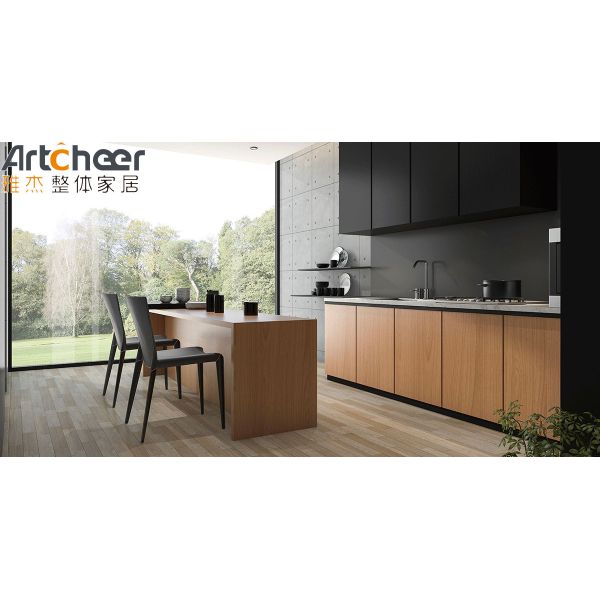 Wholesale U Shape Design Kitchen Cabinets with American Ash Wood Finish and Eco-Friendly Material