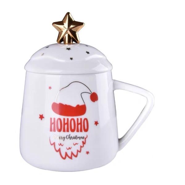 Breakfast Milk Ceramic Coffee Cups 460ml Capacity For Christmas Gift