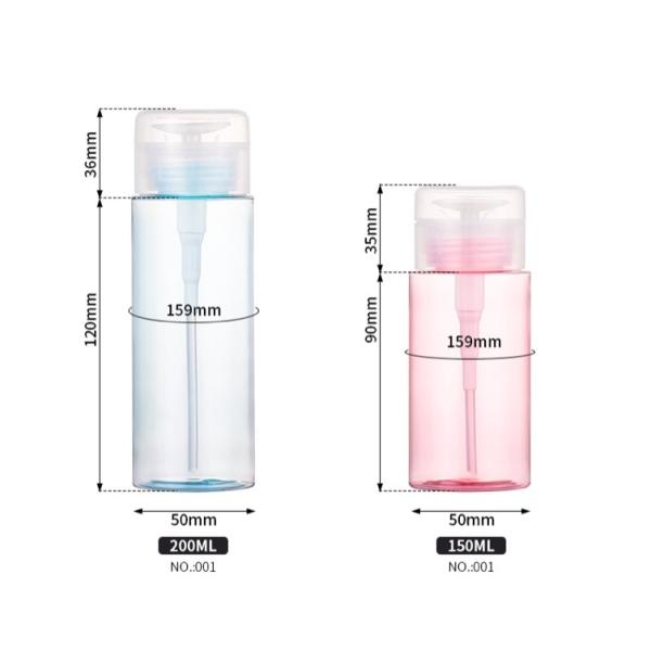 Silk Screen Printing Nail Polish Remover Pump Bottle 200ml 300ml