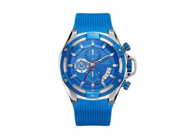 Mens Sports Stainless Steel Waterproof Watch Silicone Strap Good IP Plating