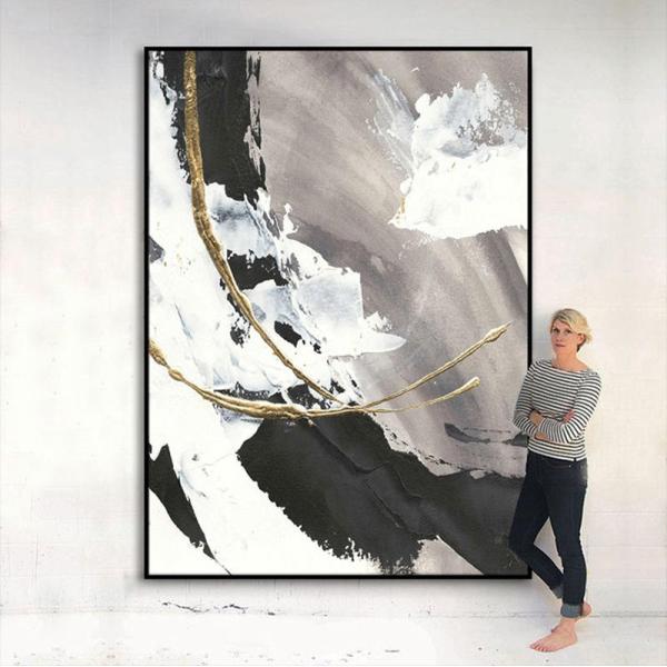 6 Color Hand Painted Oil Painting Abstract Handmade for Nordic Living Room Decoration
