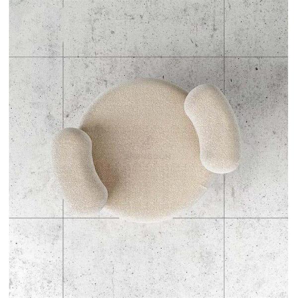 Fabric Leisure Chair White Fabric Soft Comfortable Imitation Wool Leisure Chair