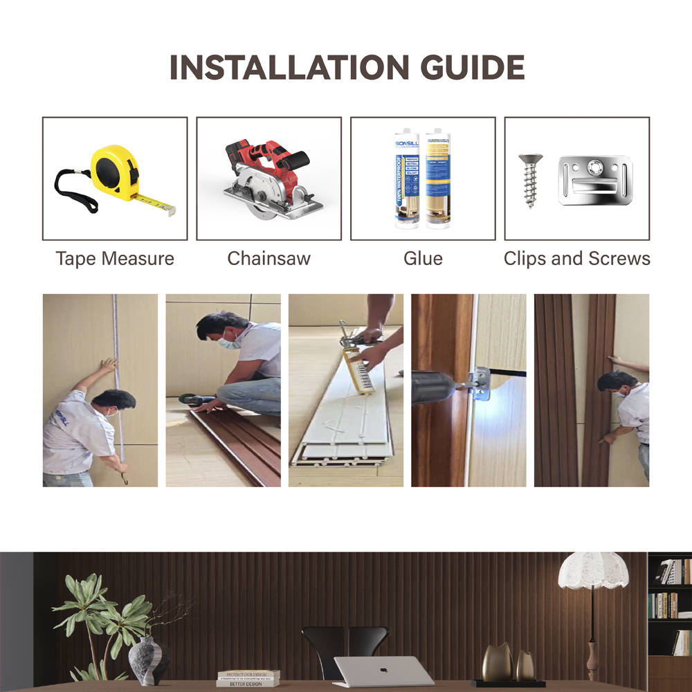 Moisture Resistant Easy Install Indoor WPC Wall Panel for Interiors