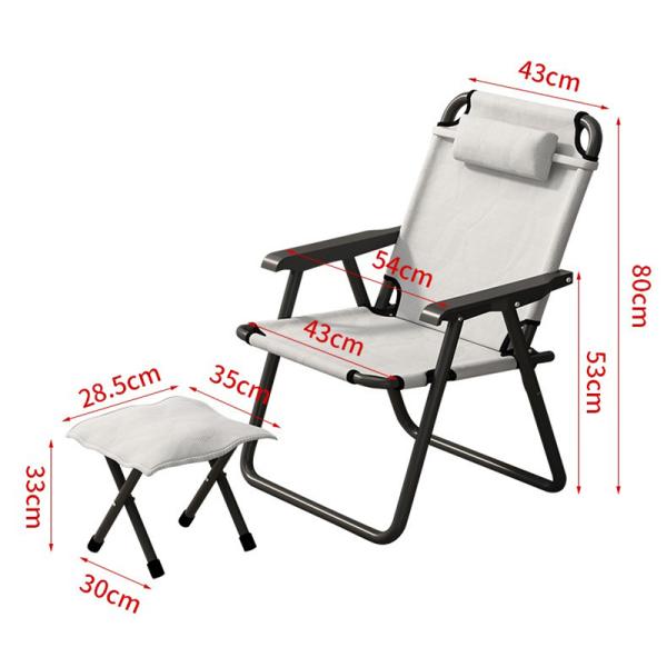 Folded Metal Portable Folding Chair with Pillow for Camping Fishing Hiking Outdoor Furniture Seater Beach Adults Lounge