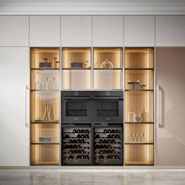 Cabinet de cocina personalizado de alta gama Muebles de cocina de estilo moderno Automático conjunto completo de cocina PVC blanco