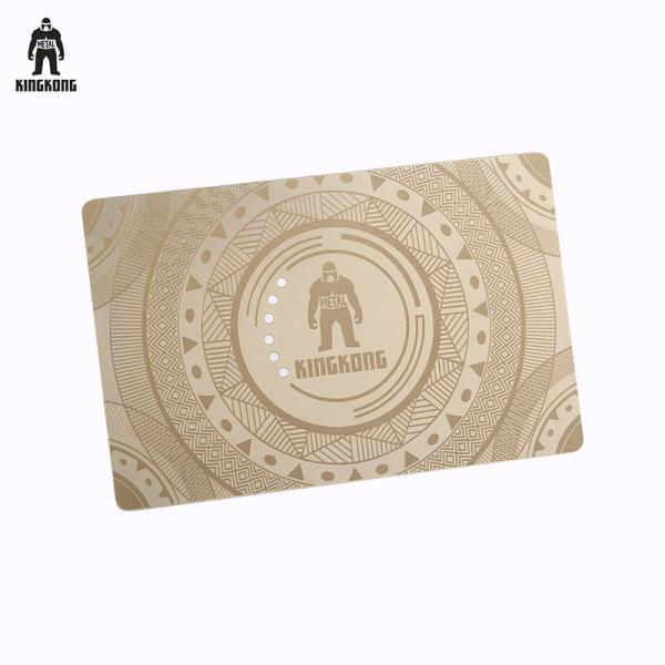 Blank Customized Shiny Gold Metal Business Card Hollow Out Etch Logo