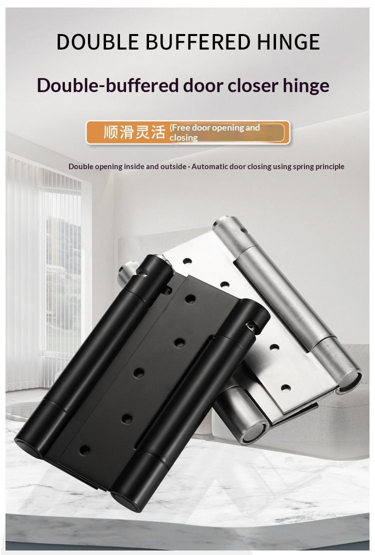 Stainless Steel Double-Opening Single-Opening Spring Hinges Internal External Two-Way Free-Closing Door Closers Automatic Doors
