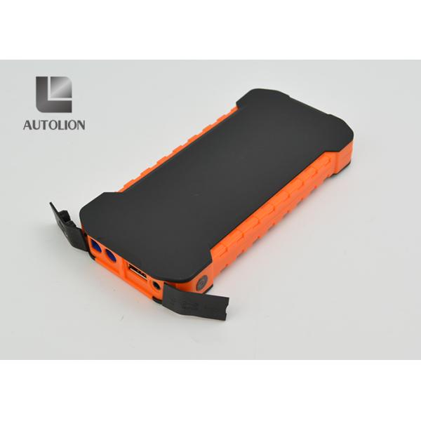 Black + Orange Car Jump Start Battery , Super Slim Car Battery Power Bank 12000mah 400AMP