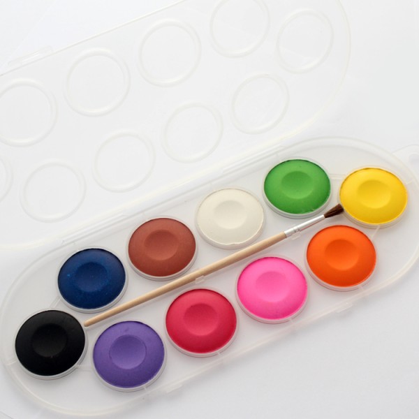 Custemized colourful jumbo watercolor cakes with wood art brush