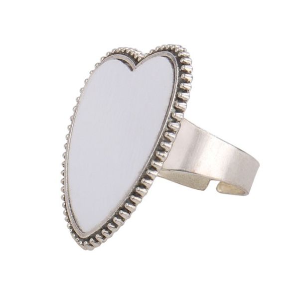 Heart Silver Sublimation Ring Blanks Custom Finger Ring Jewelry Women Gifts Promotion