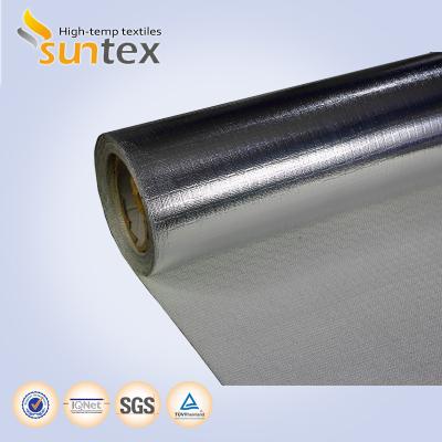 Telas laminadas da fibra de vidro da fibra de vidro do calor pano de alumínio de prata reflexivo para coberturas do fogo