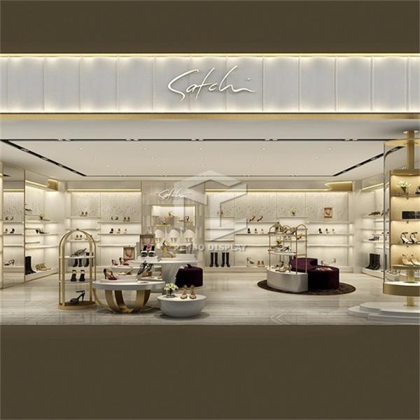 20mm Thick MDF Shoe Display Racks For Retail Store Monomer Design