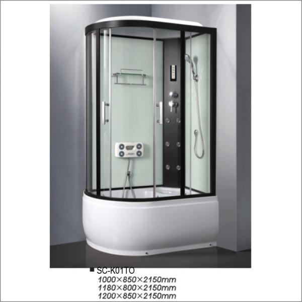 Oval High Tray Reversible Corner Shower Cabin With Shelf Multi Functional