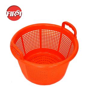 Supermarket Stackable Plastic Mesh Storage Basket For Fruit Harvest Crate Barrel