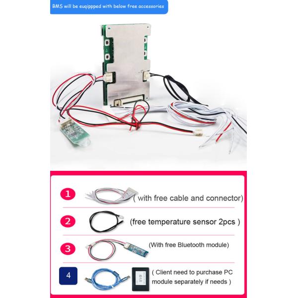 11S - 15S 36V - 60V Smart BMS 20A - 60A Constant Current With Bluetooth UART Communication