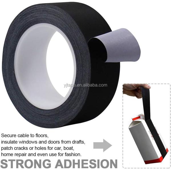 3 Inch Easy Tear Matte Gaffa Tape Black Heat Resistant Carton Package